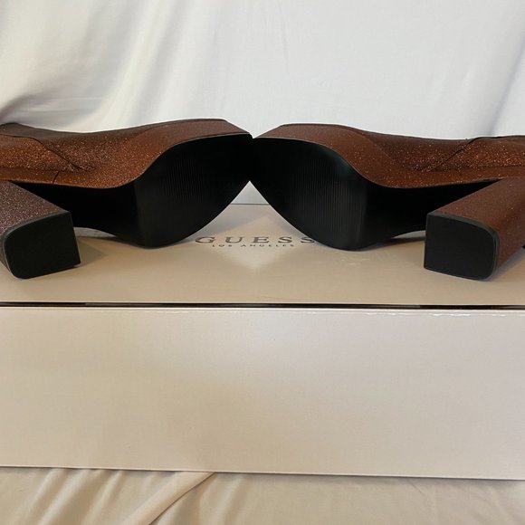 GUESS Byra Platform Booties- Bronze Size 9M - Picture 5 of 7
